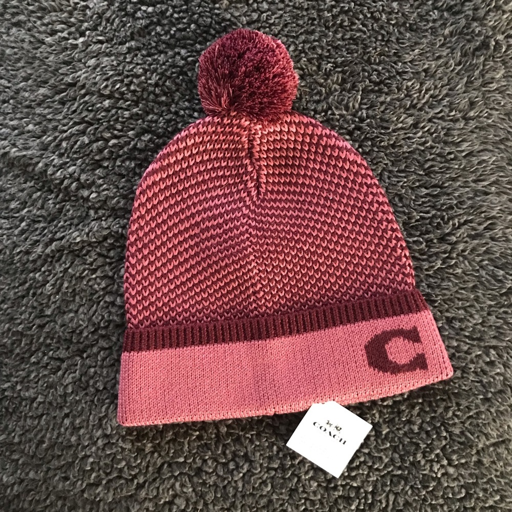 Coach pompom beanie